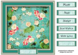 Floral Rococo in Turquoise 8x8 Quick Topper