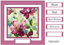 Watercolour Floral in Purple 8x8 Quick Topper