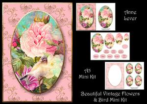 Beautiful Vintage Flowers & Bird Mini Kit