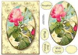 Beautiful Bird & Vintage Roses