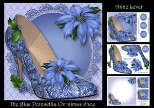 The Blue Poinsettia Christmas Shoe