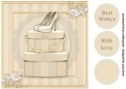 Pastel Paris Chic Hatboxes & Shoes 8x8 Quick Topper