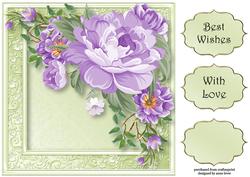 Purple Painted Rose 8x8 Quick Topper