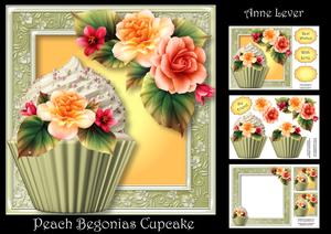 Peach Begonias Cupcake