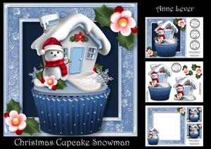 Christmas Cupcake - Snowman