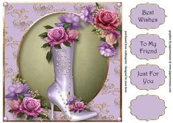 Fabulous Boot & Belle Roses 8x8 Quick Topper