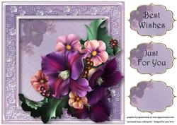 Purple Summer Blooms 8x8 Quick Topper
