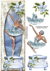Christmas Ballerina Music Box in Blue Large Dl