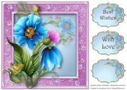 Beautiful Himalayan Blue Poppies 8x8 Quick Topper