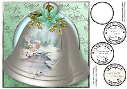 Christmas Bells - the Frozen Stream 8x8 Quick Topper