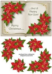 Red Poinsettias Open Book Topper