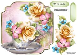 Teacup, Saucer & Yellow Summer Roses
