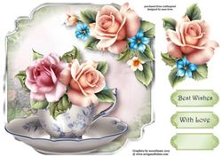 Teacup, Saucer & Vintage Roses