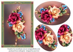 Beautiful Framed Summer Roses with Pyramage