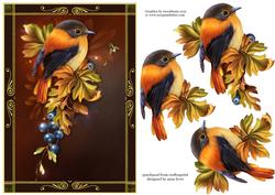 Beautiful Framed Autumn Elegance with Decoupage