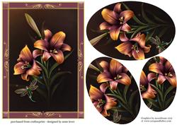 Beautiful Framed Purple Lilies with Pyramage