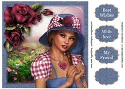 Retro Dusky Rose Beauty 8x8 Quick Topper