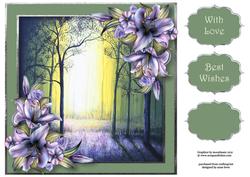 The Forest Morning with Wynter Lilies 8x8 Quick Topper