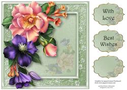 Beautiful Rose & Clematis 8x8 Quick Topper