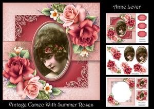 Vintage Cameo with Summer Roses
