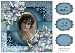 Vintage Cameo with Porcelain Roses 8x8 Quick Topper