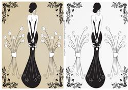 Simple Silhouette Bride - Latte & Silver