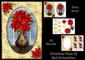 Christmas Vase of Red Poinsettias Mini Kit