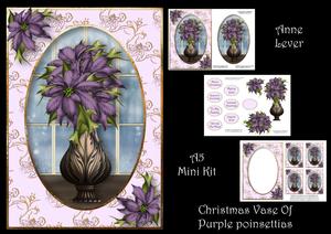 Christmas Vase of Purple Poinsettias Mini Kit