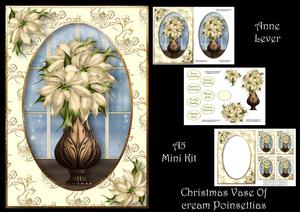 Christmas Vase of Cream Poinsettias Mini Kit