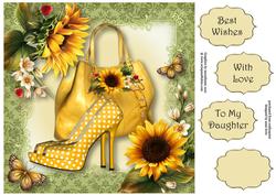 Handbags & Gladrags Sunshine Flowers 8x8 Quick Topper