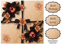 Beautiful Black Orchids 8x8 Quick Topper