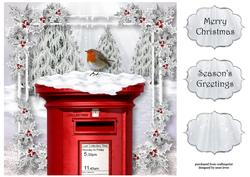 The Christmas Postbox 8x8 Quick Topper