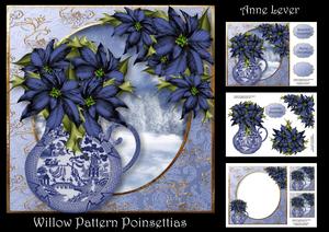 Willow Pattern Poinsettias