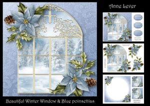 The Winter Window & Blue Poinsettias