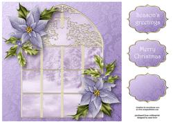 The Winter Window & Purple Poinsettias 8x8 Quick Topper