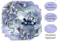 Christmas Gift & Wynter Flowers 8x8 Shaped Topper