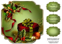 Christmas in Red & Green 8x8 Shaped Topper