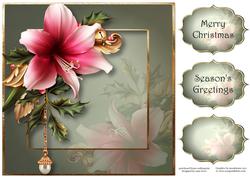 Festive Amaryllis 8x8 Quick Topper