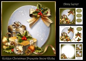 Golden Christmas Presents Snow Globe