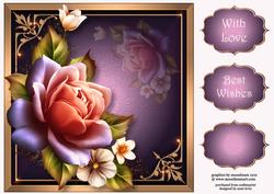 Beautiful Peach 'twinkle' Rose 8x8 Quick Topper