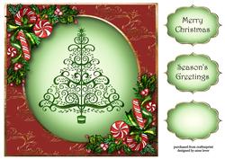 Candy Canes & Christmas Tree 8x8 Quick Topper