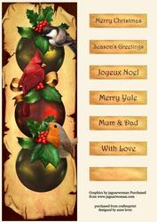 Bauble Birds Large Dl Quick Topper