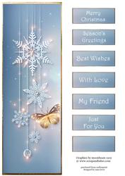 Snowflake Butterfly Christmas or Birthday Large Dl