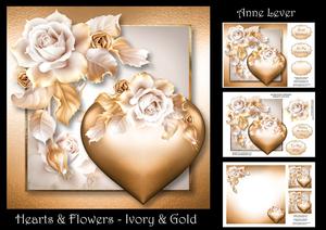 Hearts & Flowers - Ivory & Gold