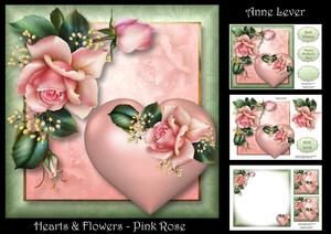 Hearts & Flowers - Pink Roses