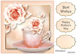 In the Pink - Rose Cup Cake 8x8 Quick Topper