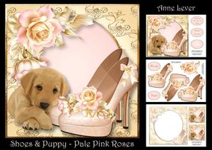 Shoes & Puppy - Pale Pink Roses