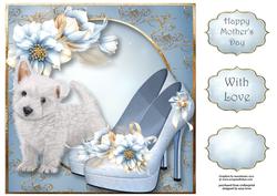 Shoes & Puppy - Beautiful Blue 8x8 Quick Topper