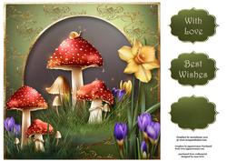 Spring Shrooms 8x8 Quick Topper