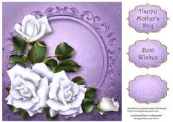 White Tudor Roses 8x8 Quick Topper